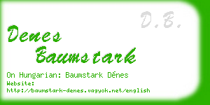 denes baumstark business card